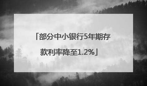 部分中小银行5年期存款利率降至1.2%