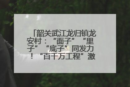 韶关武江龙归镇龙安村：“面子”“里子”“底子”同发力！“百千万工程”激活乡村新动能