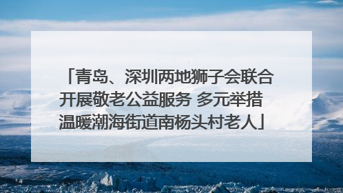 青岛、深圳两地狮子会联合开展敬老公益服务 多元举措温暖潮海街道南杨头村老人