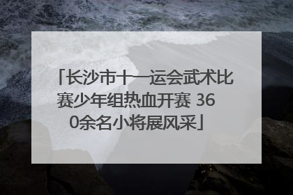 长沙市十一运会武术比赛少年组热血开赛 360余名小将展风采