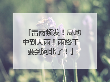 雷雨频发！局地中到大雨！雨终于要到河北了！