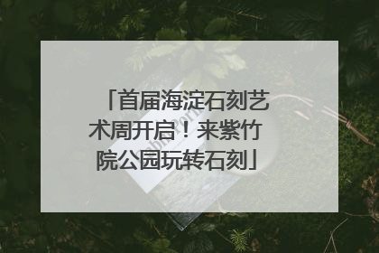 首届海淀石刻艺术周开启！来紫竹院公园玩转石刻