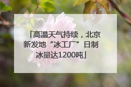 高温天气持续，北京新发地“冰工厂”日制冰量达1200吨