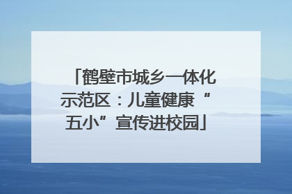 鹤壁市城乡一体化示范区：儿童健康“五小”宣传进校园