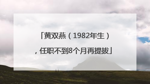 黄双燕（1982年生），任职不到8个月再提拔