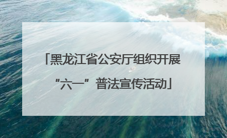 黑龙江省公安厅组织开展“六一”普法宣传活动