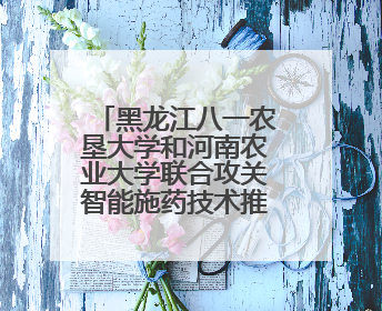 黑龙江八一农垦大学和河南农业大学联合攻关智能施药技术推广应用