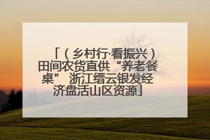 （乡村行·看振兴）田间农货直供“养老餐桌” 浙江缙云银发经济盘活山区资源