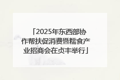 2025年东西部协作帮扶促消费暨糯食产业招商会在贞丰举行