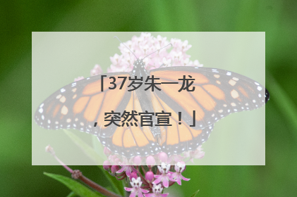 37岁朱一龙，突然官宣！