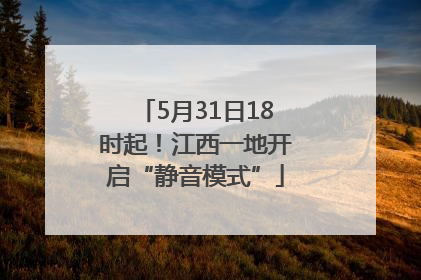 5月31日18时起！江西一地开启“静音模式”